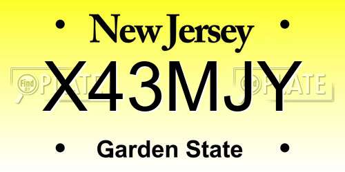 X43MJY New Jersey License Plate