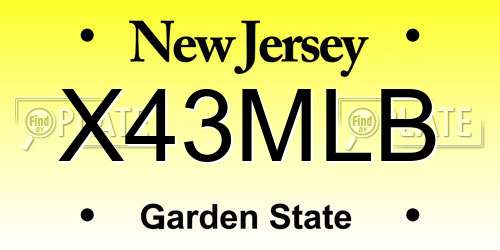X43MLB New Jersey License Plate
