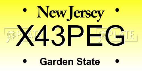 X43PEG New Jersey License Plate