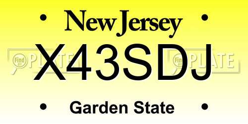X43SDJ New Jersey License Plate