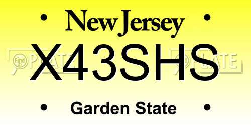 X43SHS New Jersey License Plate