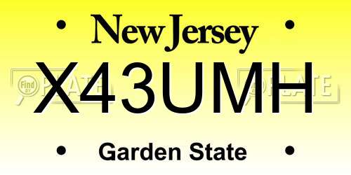 X43UMH New Jersey License Plate