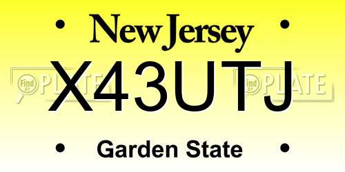 X43UTJ New Jersey License Plate