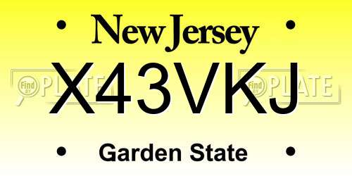X43VKJ New Jersey License Plate