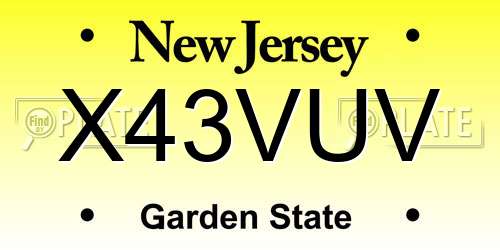 X43VUV New Jersey License Plate