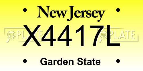 X4417L New Jersey License Plate