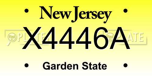 X4446A New Jersey License Plate