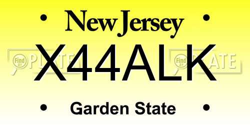 X44ALK New Jersey License Plate
