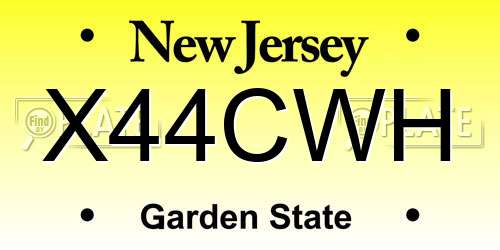 X44CWH New Jersey License Plate