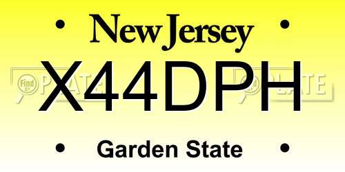 X44DPH New Jersey License Plate