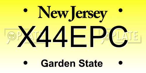 X44EPC New Jersey License Plate