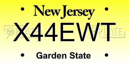 X44EWT New Jersey License Plate