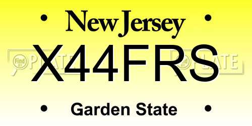 X44FRS New Jersey License Plate