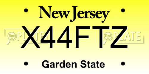X44FTZ New Jersey License Plate