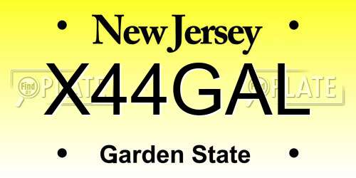 X44GAL New Jersey License Plate
