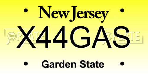 X44GAS New Jersey License Plate