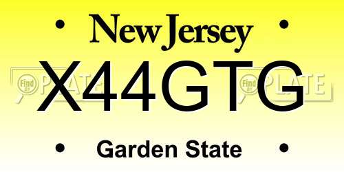 X44GTG New Jersey License Plate