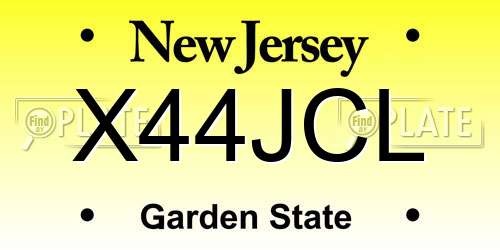 X44JCL New Jersey License Plate