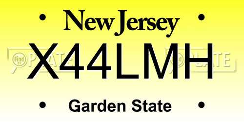 X44LMH New Jersey License Plate