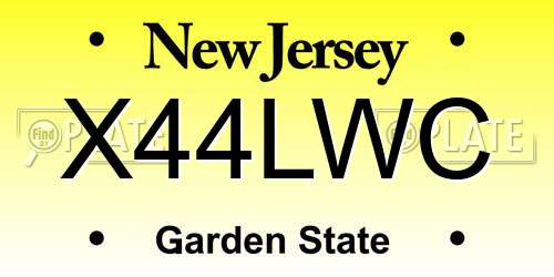 X44LWC New Jersey License Plate