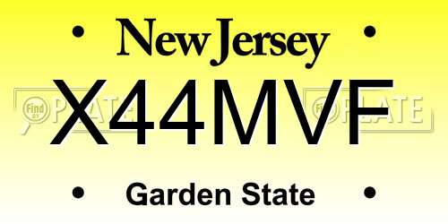 X44MVF New Jersey License Plate
