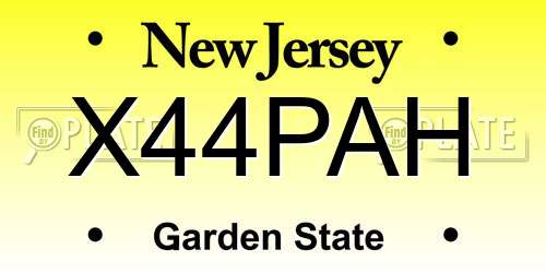 X44PAH New Jersey License Plate