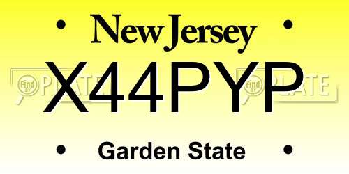 X44PYP New Jersey License Plate