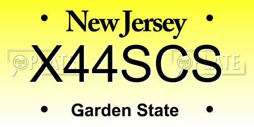 X44SCS New Jersey License Plate