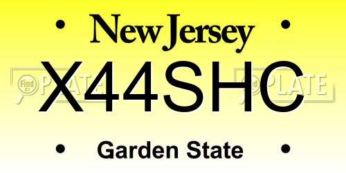 X44SHC New Jersey License Plate