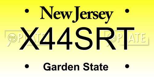 X44SRT New Jersey License Plate