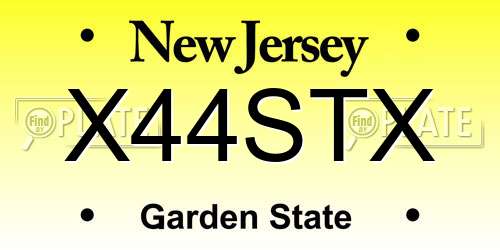 X44STX New Jersey License Plate