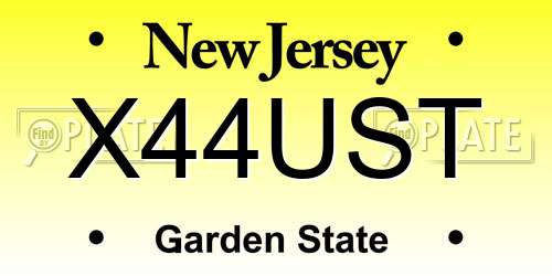 X44UST New Jersey License Plate