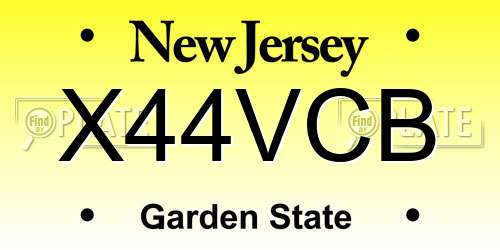 X44VCB New Jersey License Plate