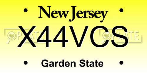 X44VCS New Jersey License Plate
