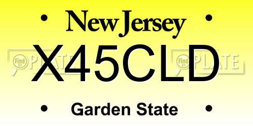 X45CLD New Jersey License Plate