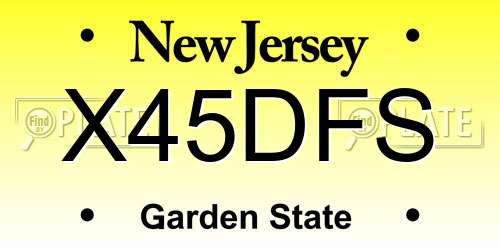 X45DFS New Jersey License Plate
