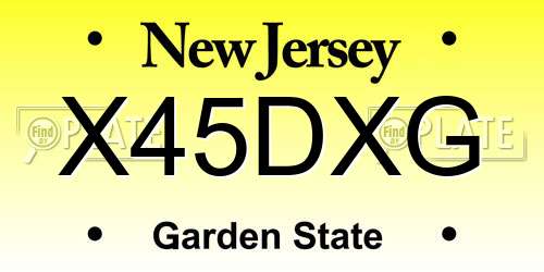 X45DXG New Jersey License Plate