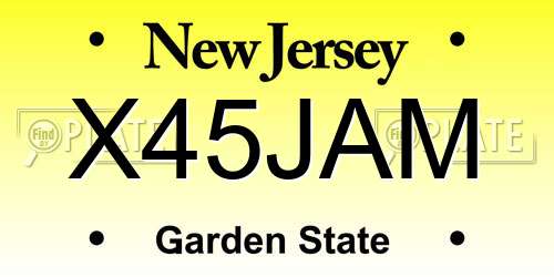 X45JAM New Jersey License Plate