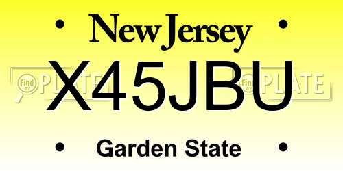 X45JBU New Jersey License Plate