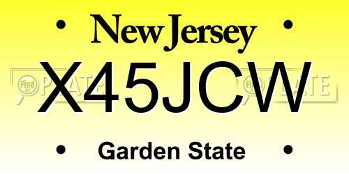 X45JCW New Jersey License Plate