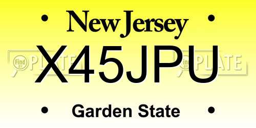 X45JPU New Jersey License Plate