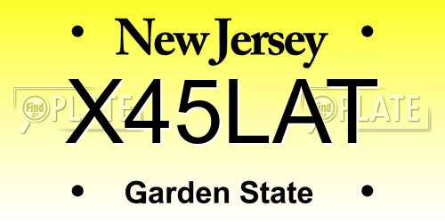 X45LAT New Jersey License Plate