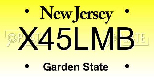 X45LMB New Jersey License Plate