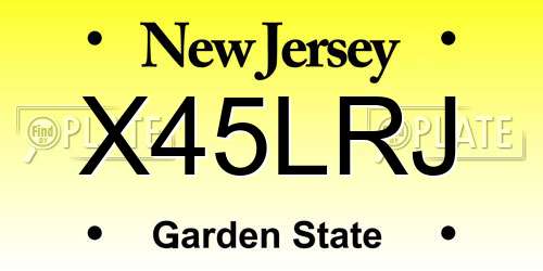 X45LRJ New Jersey License Plate