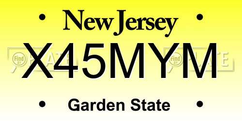 X45MYM New Jersey License Plate