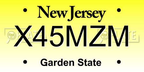 X45MZM New Jersey License Plate