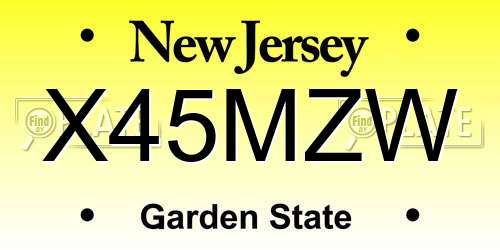 X45MZW New Jersey License Plate
