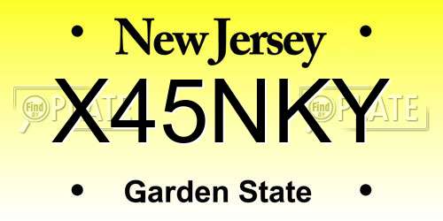 X45NKY New Jersey License Plate