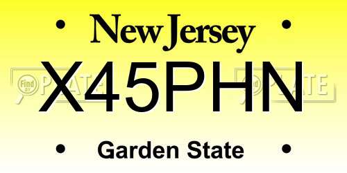 X45PHN New Jersey License Plate