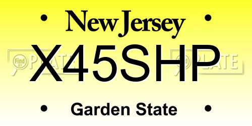 X45SHP New Jersey License Plate